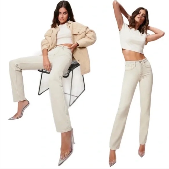 _ NEW w/tags GOOD AMERICAN Good '90s Icon high waist straight leg jeans - 6 - Picture 10 of 16